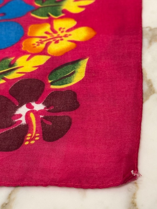 OTC Pink Hawaiian Floral Bandana Scarf - Picture 7 of 8